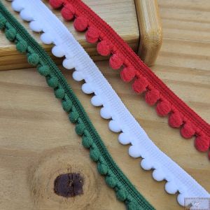 TRIO GRELOT POMPOM -  MELANCIA - 3 CORES - 1MT CADA