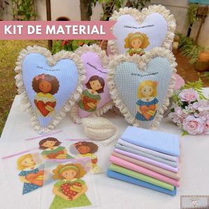 Coração de Mãe - KIT DE MATERIAL (Com Molde do Coração) 
