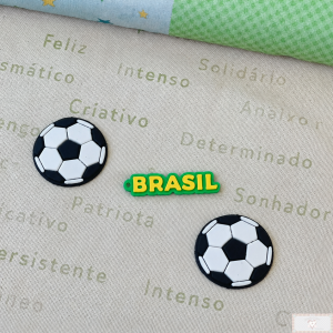 Aplique Bola de Futebol + BRASIL (3UN)