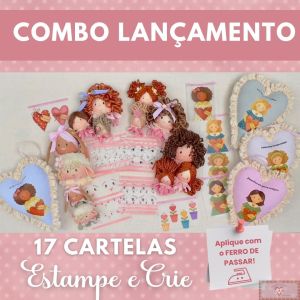 SUPER Combo Estampe e Crie! - Rostinhos e Bonecas (17 Cartelas)