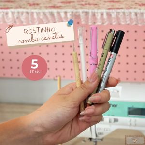 Combo 4 CANETAS + 1 BOLEADOR Para Rostinho de Bonecas