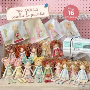 Combo 4 Painéís MINI Dolls  - Faz 16 BONECAS!