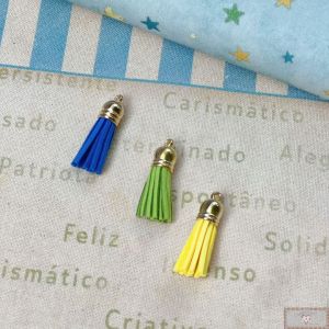 Kit Pingente Courino VAI BRASIL - 4cm (3UN)