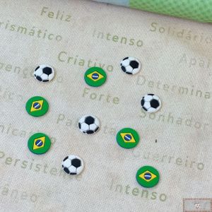 Mini apliques MIX Redondos (10UN) Bandeira e Bola