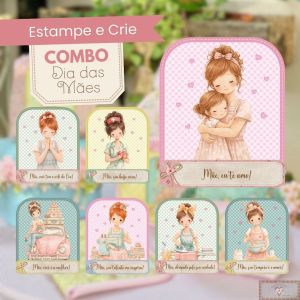 Combo Estampe E Crie - Dia das Mães (7 CARTELAS!)