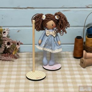 Suporte Boneca Comigo - Xadrez AMARELO(1UN)