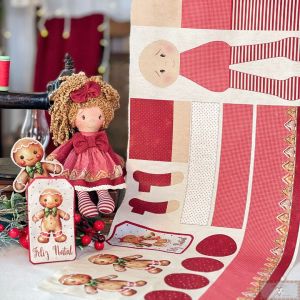 VERMELHO - Painel GINGER Dolls E09054 - Faz 1 BONECA + 3 Tag's!