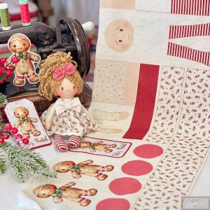 OFF WHITE - Painel GINGER Dolls E09054 - Faz 1 BONECA + 3 Tag's!