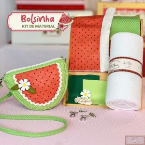 Bolsinha Fofa MELANCIA - KIT DE MATERIAL (Sem Projeto!)