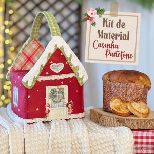 Casinha Panetone - KIT DE MATERIAL (Sem Projeto!) (XADREZ Vichy)