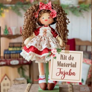 Boneca Jujuba - KIT DE MATERIAL (Sem Projeto!)