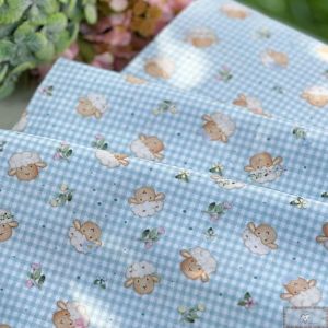 Tecido Tricoline Digital FLORENCE C99186 - Ovelha - AZUL - 50CM