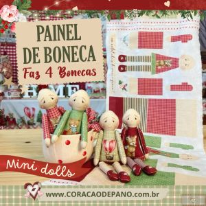 Painel Mini Dolls Natalinas - 1UN (faz 4 bonecas) 