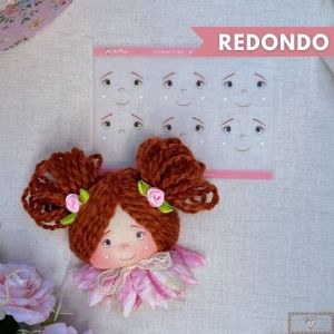 Estampe e Crie Rostinho de Boneca - REDONDO M