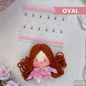 Estampe e Crie Rostinho de Boneca - OVAL M