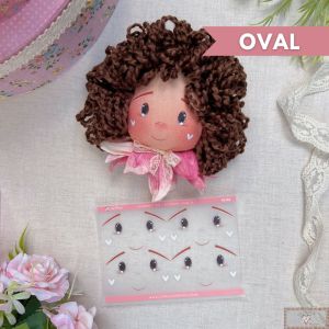 Estampe e Crie Rostinho de Boneca - OVAL G