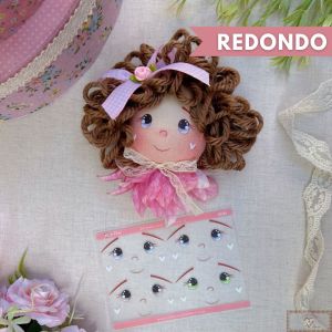 Estampe e Crie Rostinho de Boneca - REDONDO G