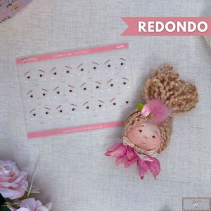 Estampe e Crie Rostinho de Boneca - REDONDO P