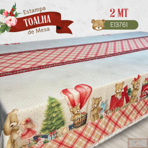 PRÉ VENDA - Tecido Tricoline Digital Natal E13761 - TOALHA de mesa - 2MT