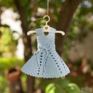 Vestido de Crochê BONECA COMIGO! - Azul