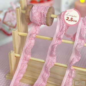 RN554 - Renda FRUFRU Tingida ROSA FRUIT (LARGURA - 2,5cm)