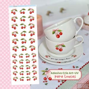 Adesivo Crie Arte-UV - Mix CEREJA P (Transfer de Louça)