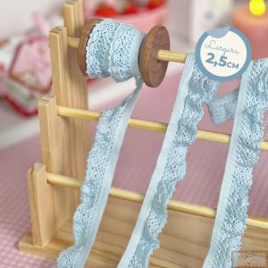 RN555 - Renda FRUFRU Tingida AZUL FRUIT (LARGURA - 2,5cm)