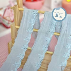 RN563 - Bordado Inglês Cerejinha AZUL FRUIT (LARGURA - 5cm)