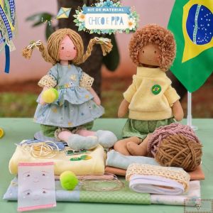Bonecos Chico e Pipa (Areia) - KIT DE MATERIAL (SEM PROJETO!)