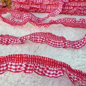 Fita Elástica Frufru XADREZ - VERMELHO - 1 MT