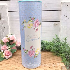 TUBO PARA PRESENTE COM TAMPA 1UN - AZUL "FEITO PARA ALGUÉM ESPECIAL" (30,5CM)