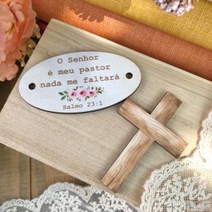 Tag's Decorativas em MDF - "O Senhor é meu Pastor" (2UN)